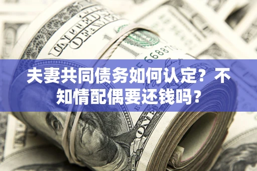 北京夫妻共同债务如何认定？不知情配偶要还钱吗？